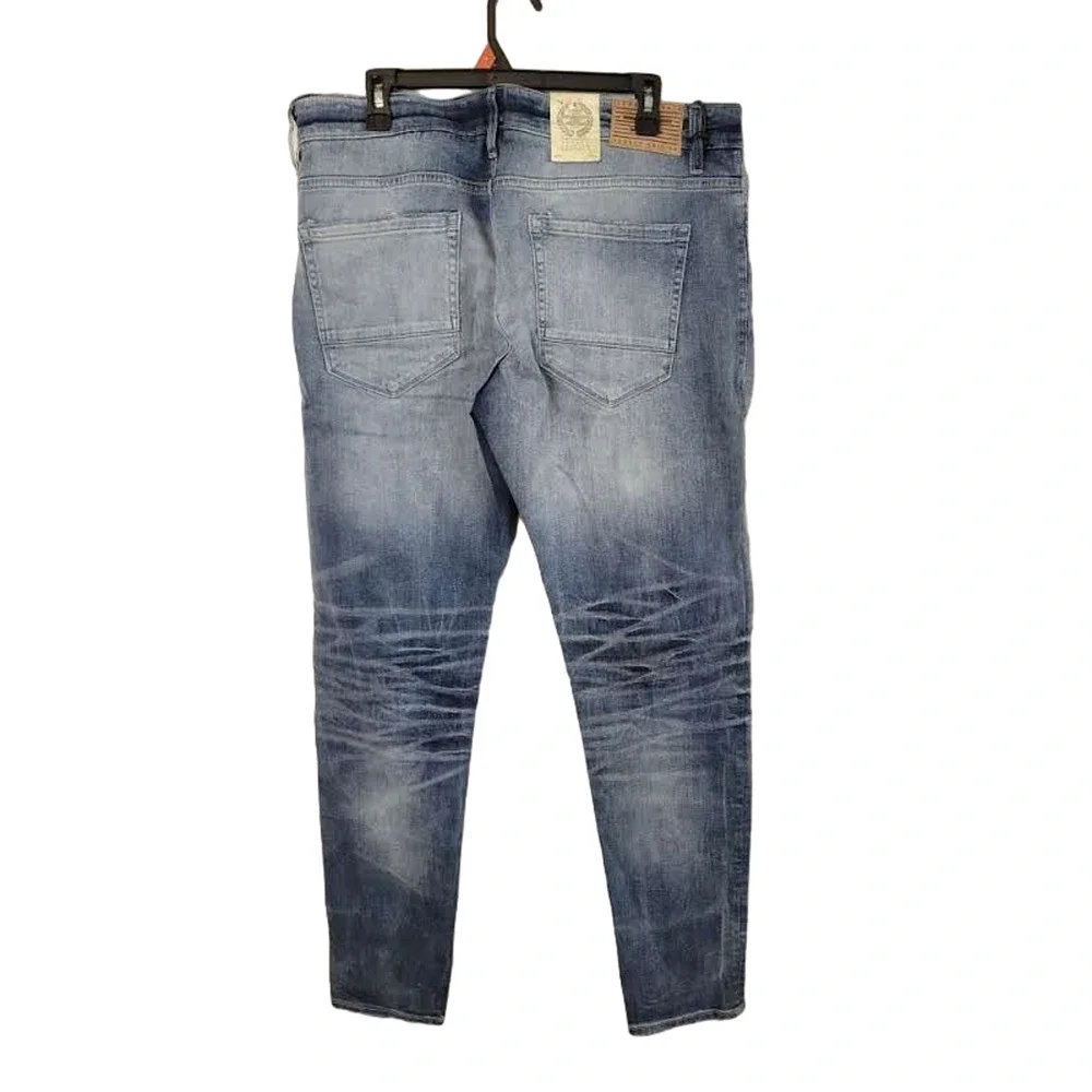 Jordan Craig Legacy Edition Blue Ripped Denim Men's Skinny Jeans Size 36x34